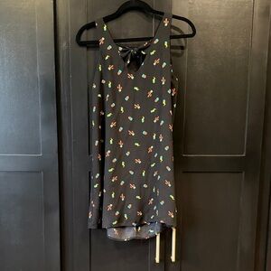 Black Sleeveless Dress with Colorful Print
